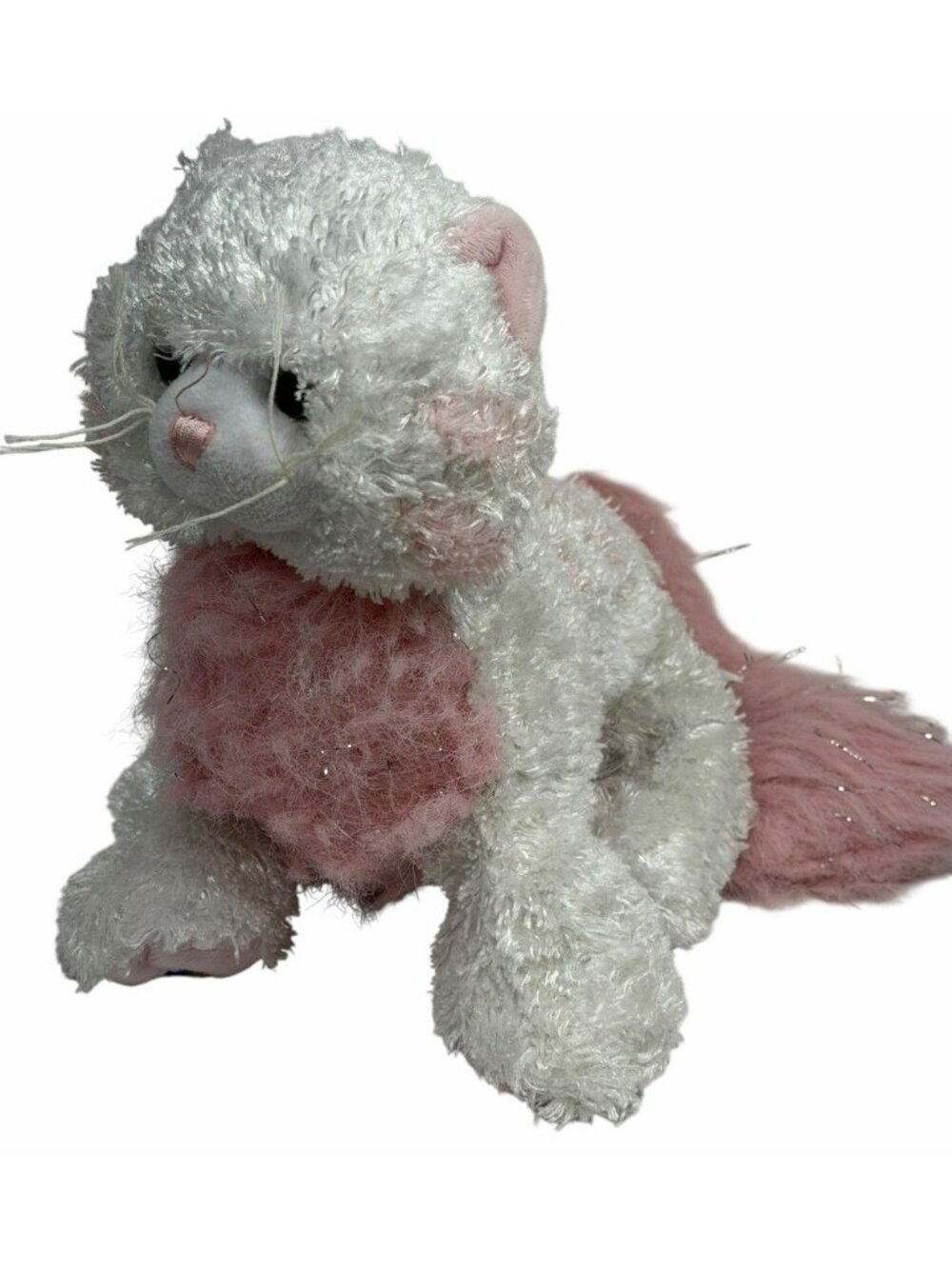 Ganz Webkinz White Persian Tickled Pink Cat HM428 Plush Stuffed Animal - No Code
